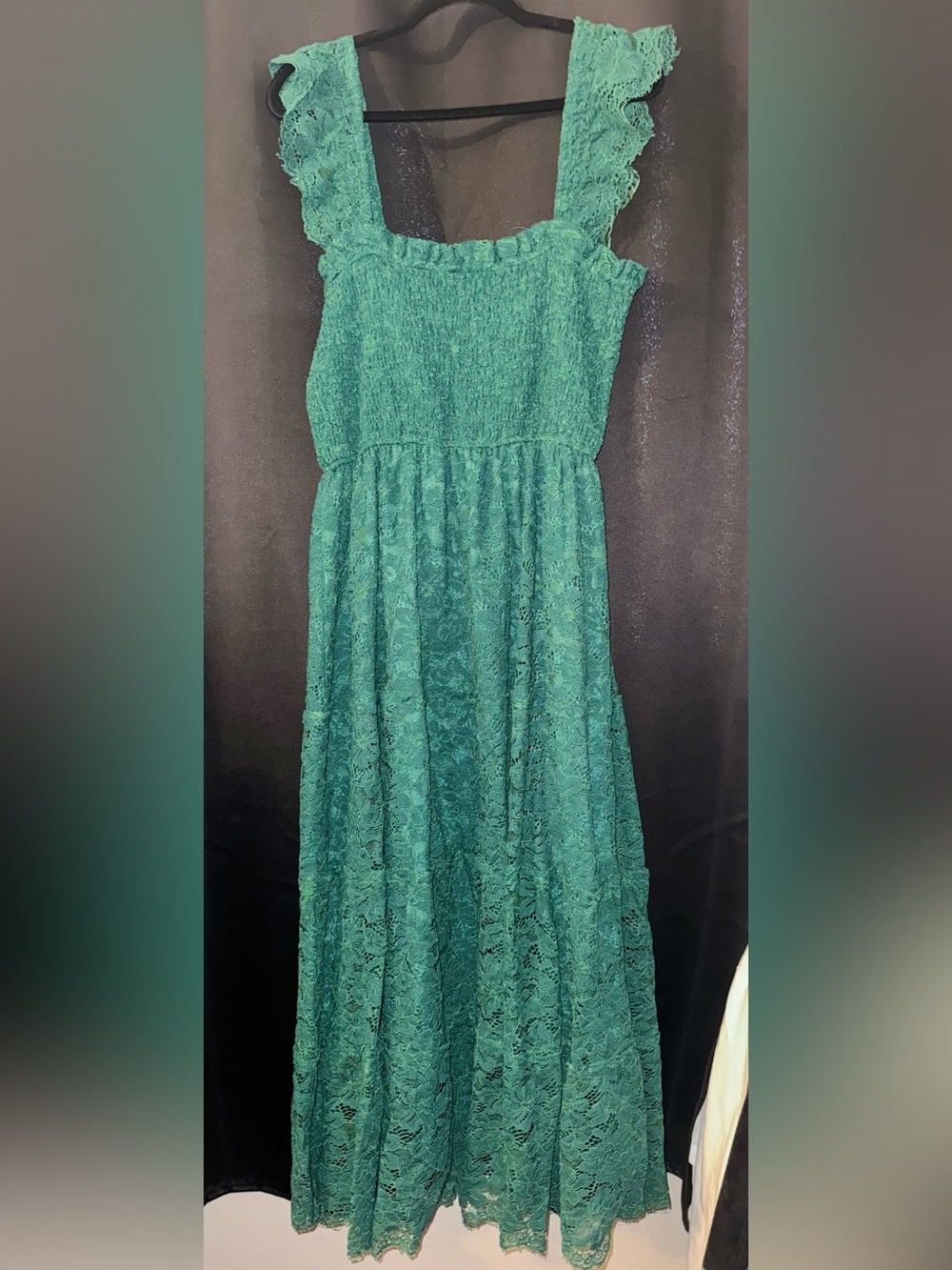 ALTAR`D STATE Green Lace Midi Dress